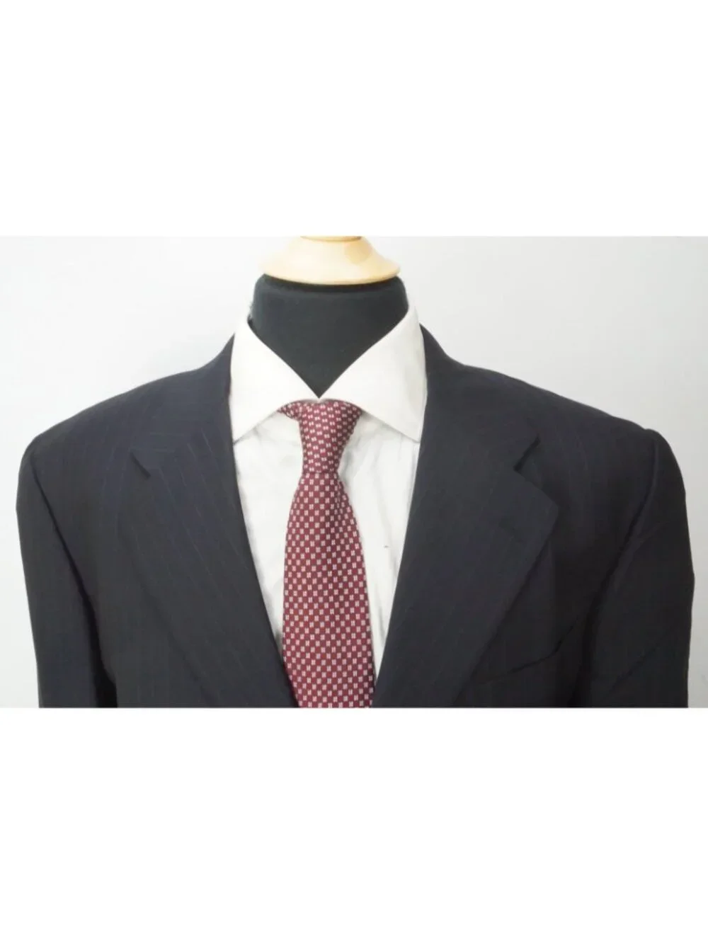 Burberry London Oxford Navy Pinstriped Wool 2 Pc Suit Jacket Pant 44R BRAND NEW